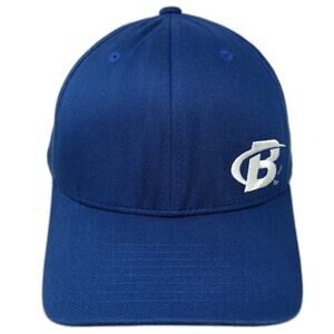 Flexfit Baseball Cap Blue XL Fitted Bodybuilding Logo Stretch Fit Hat